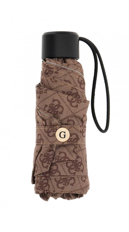 GUESS MINI OPEN CLOSE UMBRELLA ΑΞΕΣΟΥΑΡ ΟΜΠΡΕΛΑ ΓΥΝΑΙΚΕΙΑ LATTE