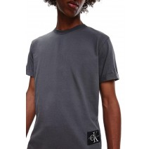 CALVIN KLEIN JEANS BADGE TURN UP SLEEVE  T-SHIRT ΑΝΤΡΙΚΟ GREY