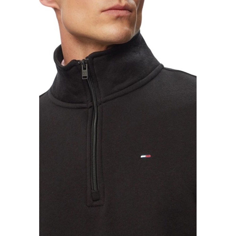 TOMMY JEANS REG FLEECE 1/4ZIP MOCK NECK ΜΠΛΟΥΖΑ ΦΟΥΤΕΡ ΑΝΔΡΙΚΗ BLACK