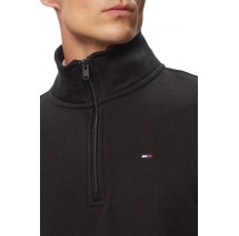 TOMMY JEANS REG FLEECE 1/4ZIP MOCK NECK ΜΠΛΟΥΖΑ ΦΟΥΤΕΡ ΑΝΔΡΙΚΗ BLACK