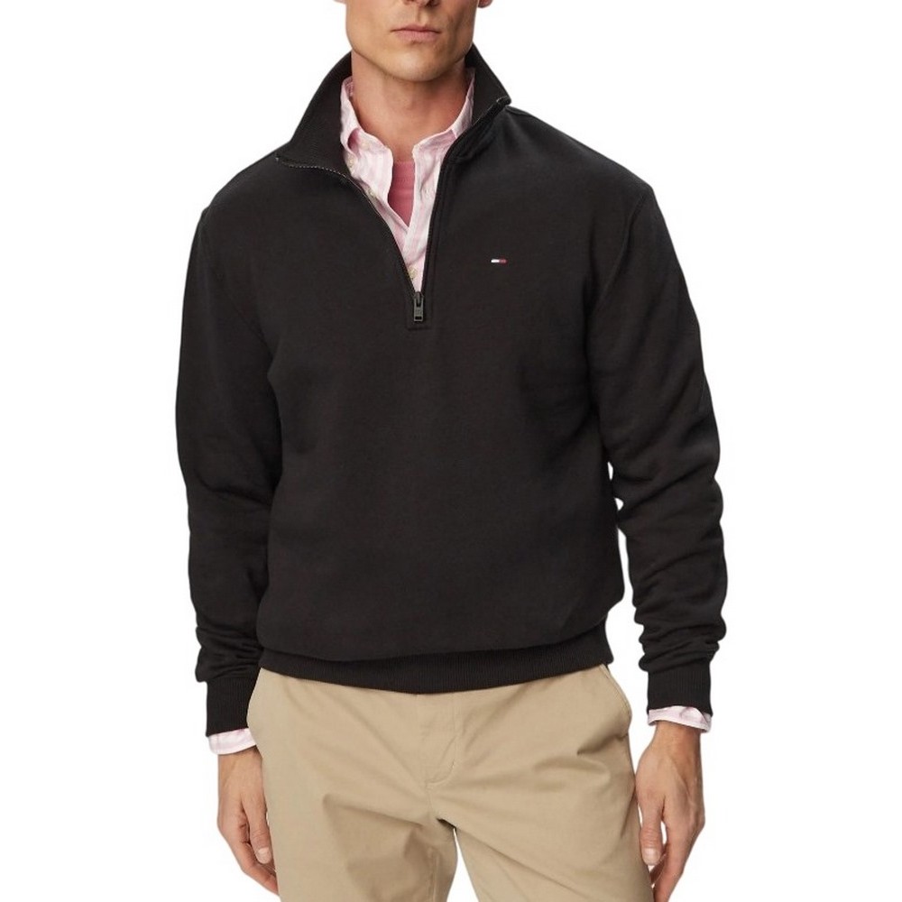 TOMMY JEANS REG FLEECE 1/4ZIP MOCK NECK ΜΠΛΟΥΖΑ ΦΟΥΤΕΡ ΑΝΔΡΙΚΗ BLACK