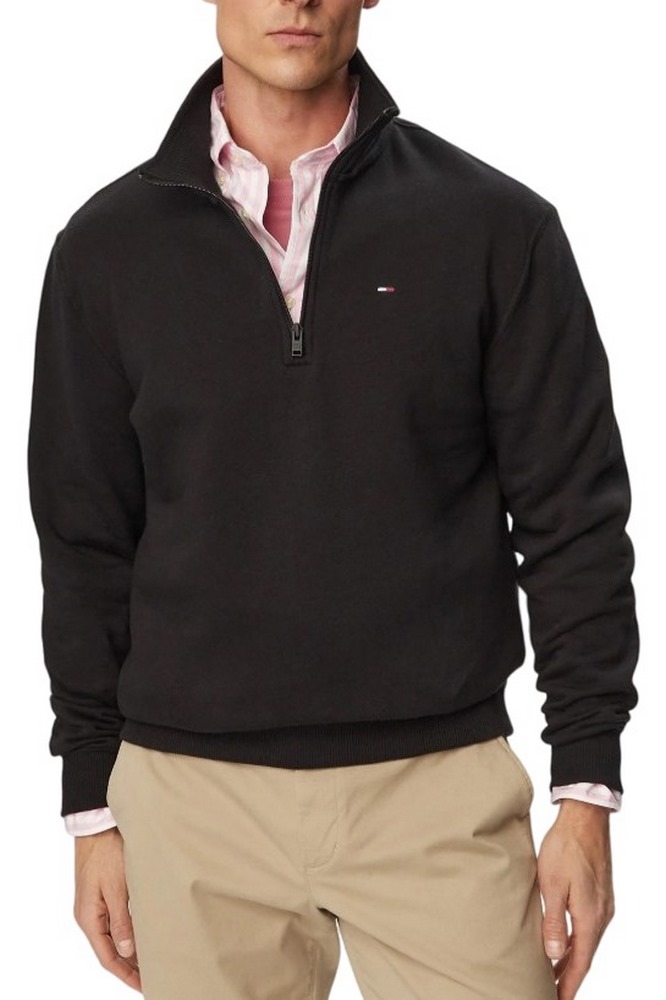 TOMMY JEANS REG FLEECE 1/4ZIP MOCK NECK ΜΠΛΟΥΖΑ ΦΟΥΤΕΡ ΑΝΔΡΙΚΗ BLACK