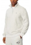TOMMY JEANS REG FLEECE 1/4ZIP MOCK NECK ΜΠΛΟΥΖΑ ΦΟΥΤΕΡ ΑΝΔΡΙΚΗ GREY