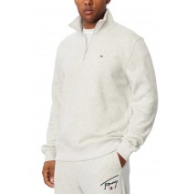 TOMMY JEANS REG FLEECE 1/4ZIP MOCK NECK ΜΠΛΟΥΖΑ ΦΟΥΤΕΡ ΑΝΔΡΙΚΗ GREY