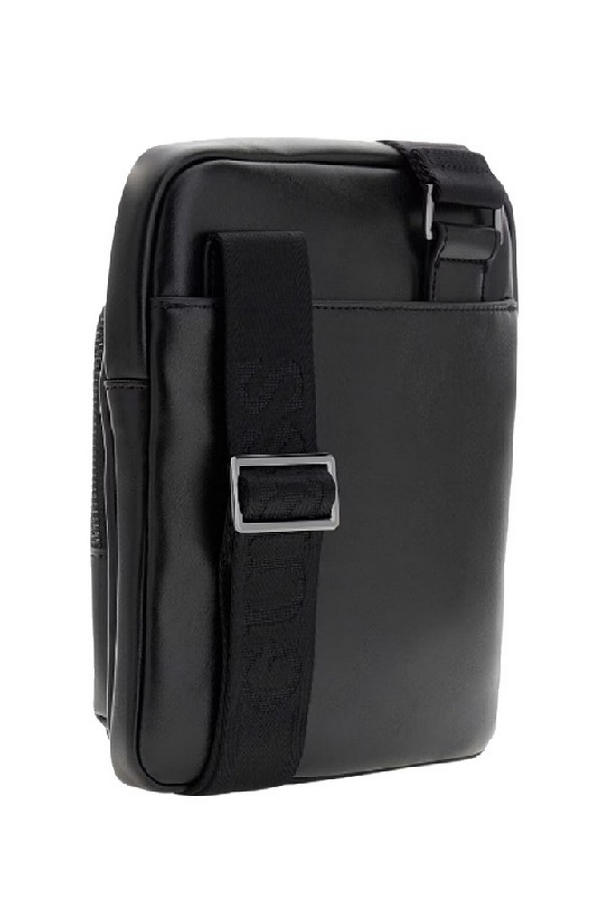 GUESS BOSTON CROSSBODY FLAT ΤΣΑΝΤΑ ΑΝΔΡΙΚΗ BLACK