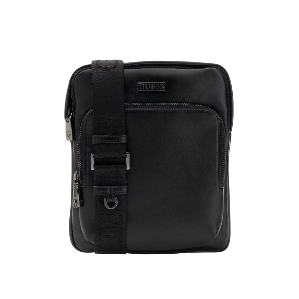 GUESS BOSTON CROSSBODY FLAT ΤΣΑΝΤΑ ΑΝΔΡΙΚΗ BLACK