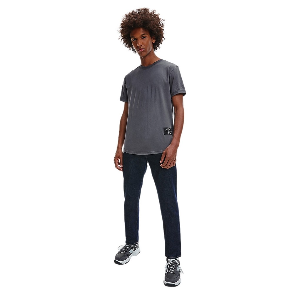 CALVIN KLEIN JEANS BADGE TURN UP SLEEVE T-SHIRT ΑΝΤΡΙΚΟ GREY CALVIN KLEIN JEANS BADGE TURN UP SLEEVE T-SHIRT ΑΝΤΡΙΚΟ GREY