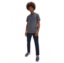 CALVIN KLEIN JEANS BADGE TURN UP SLEEVE T-SHIRT ΑΝΤΡΙΚΟ GREY CALVIN KLEIN JEANS BADGE TURN UP SLEEVE T-SHIRT ΑΝΤΡΙΚΟ GREY