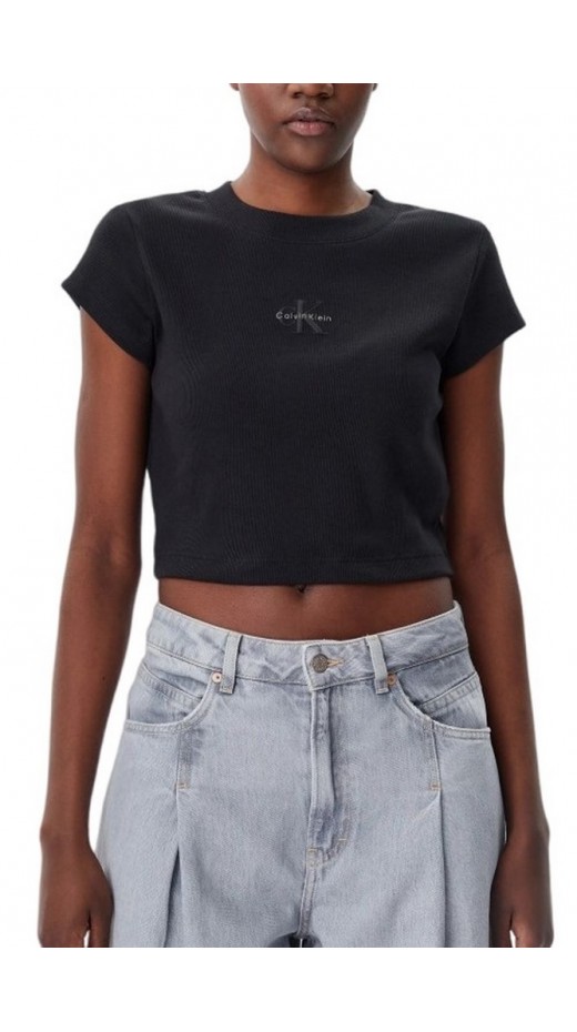 CALVIN KLEIN JEANS MONOGRAM BABY TEE T-SHIRT ΜΠΛΟΥΖΑ ΓΥΝΑΙΚΕΙΑ BLACK