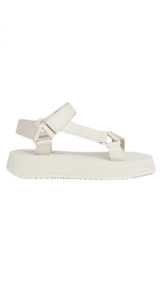 CALVIN KLEIN JEANS SANDAL VELCRO WEBBING ΠΕΔΙΛΟ ΓΥΝΑΙΚΕΙΟ EGGSHELL