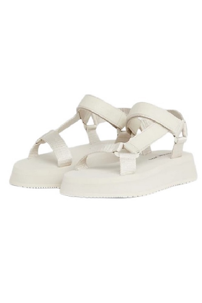 CALVIN KLEIN JEANS SANDAL VELCRO WEBBING ΠΕΔΙΛΟ ΓΥΝΑΙΚΕΙΟ EGGSHELL