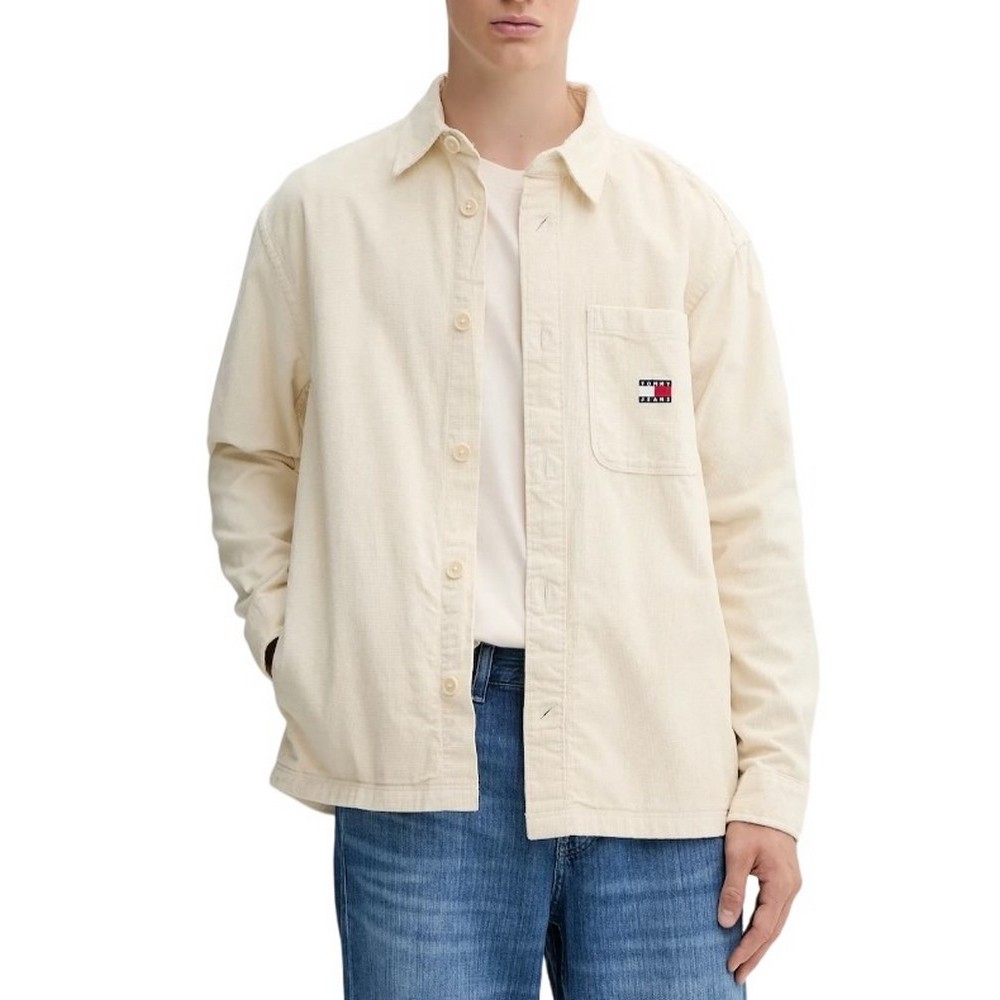 TOMMY JEANS BRICK CORD OVERSHIRT EXT ΠΟΥΚΑΜΙΣΟ ΑΝΔΡΙΚΟ ECRU