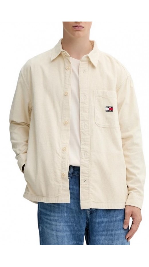 TOMMY JEANS BRICK CORD OVERSHIRT EXT ΠΟΥΚΑΜΙΣΟ ΑΝΔΡΙΚΟ ECRU