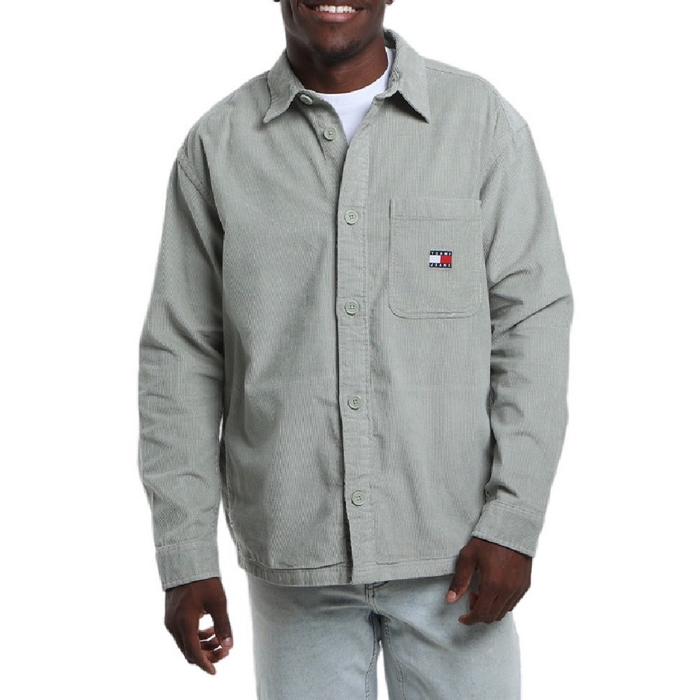 TOMMY JEANS BRICK CORD OVERSHIRT EXT ΠΟΥΚΑΜΙΣΟ ΑΝΔΡΙΚΟ OLIVE