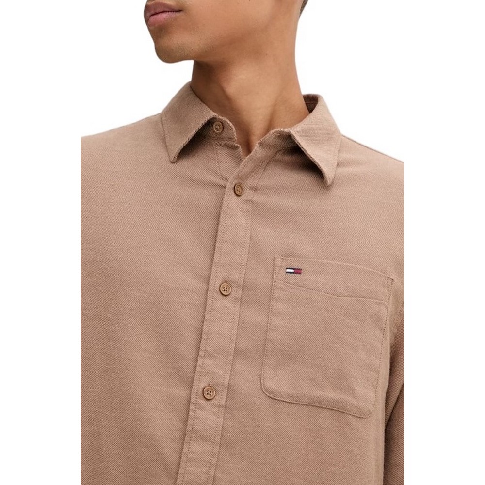 TOMMY JEANS REG FLANNEL SHIRT EXT ΠΟΥΚΑΜΙΣΟ ΑΝΔΡΙΚΟ BROWN