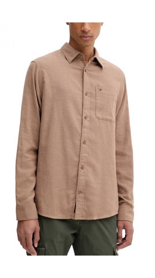 TOMMY JEANS REG FLANNEL SHIRT EXT ΠΟΥΚΑΜΙΣΟ ΑΝΔΡΙΚΟ BROWN