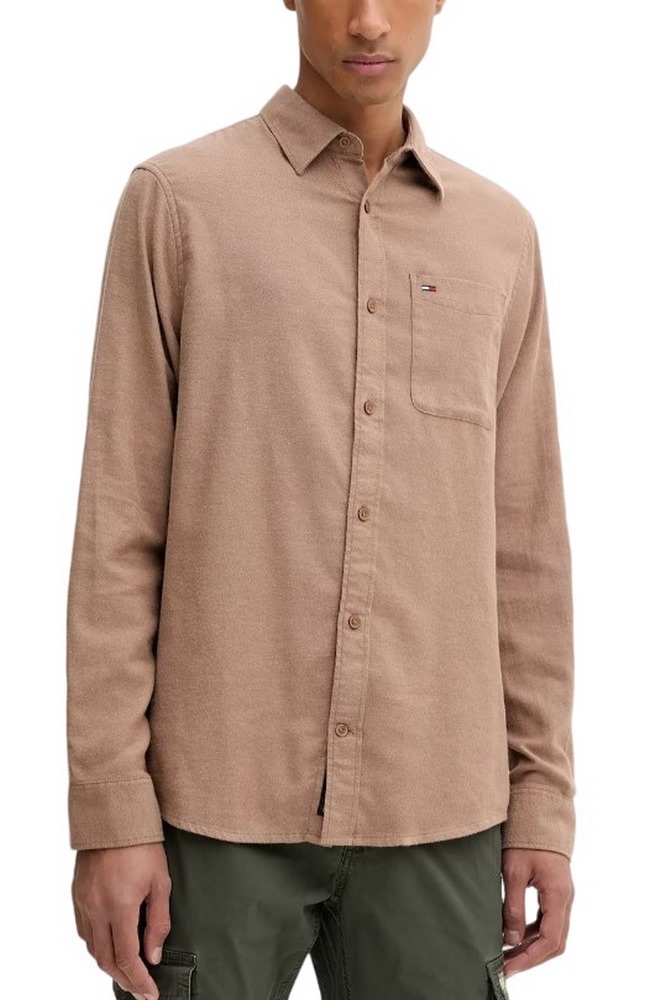 TOMMY JEANS REG FLANNEL SHIRT EXT ΠΟΥΚΑΜΙΣΟ ΑΝΔΡΙΚΟ BROWN