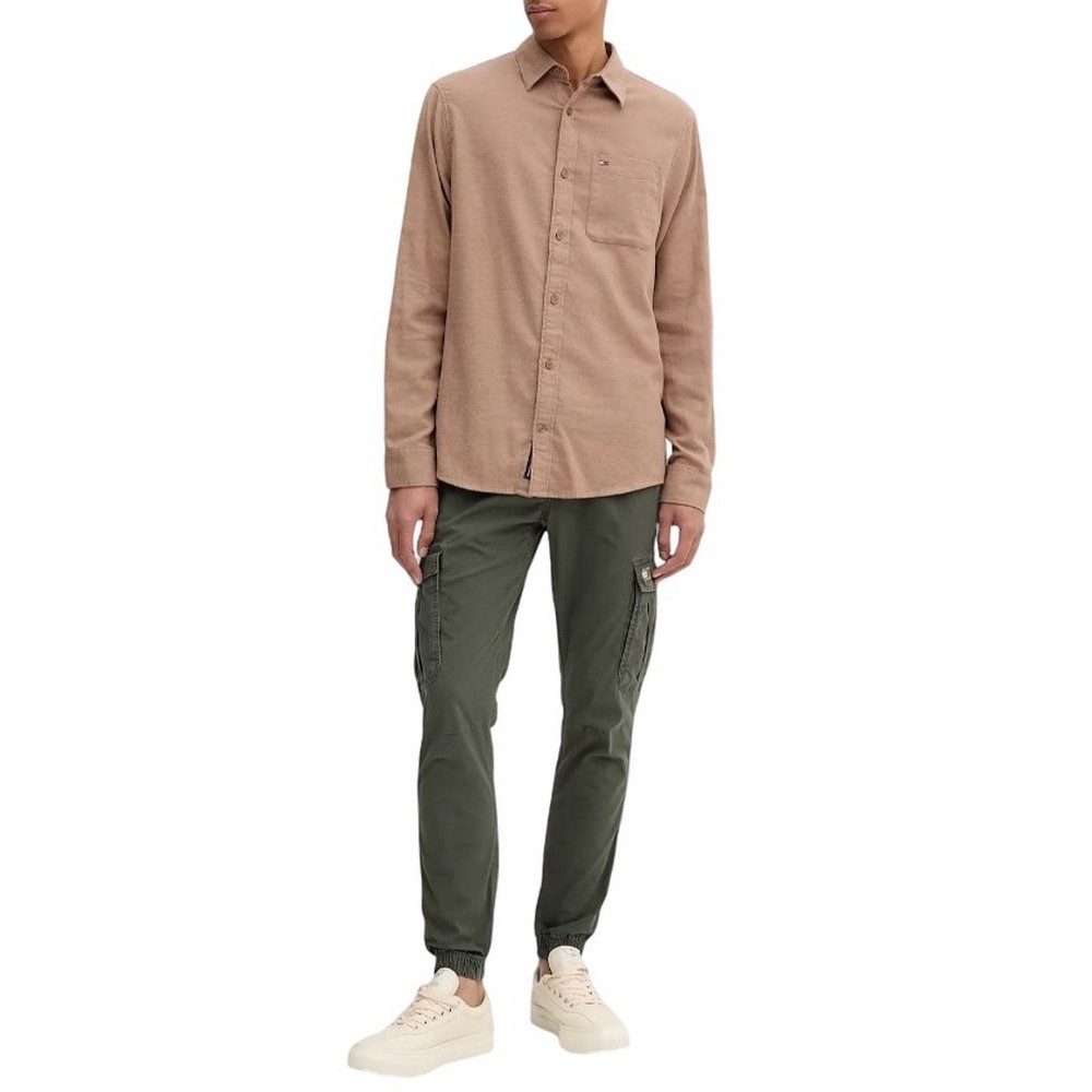 TOMMY JEANS REG FLANNEL SHIRT EXT ΠΟΥΚΑΜΙΣΟ ΑΝΔΡΙΚΟ BROWN