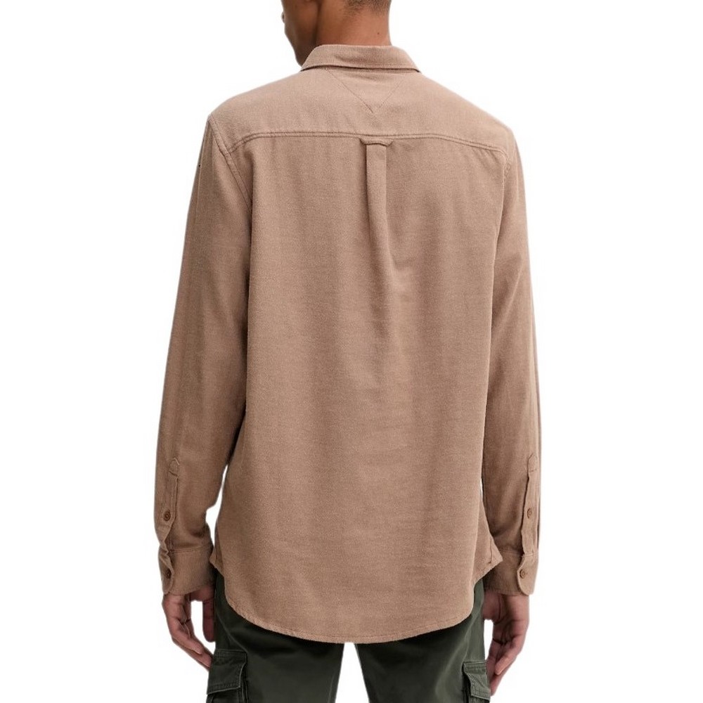TOMMY JEANS REG FLANNEL SHIRT EXT ΠΟΥΚΑΜΙΣΟ ΑΝΔΡΙΚΟ BROWN