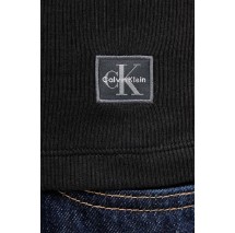 CALVIN KLEIN JEANS A - WOVEN LABEL 2X2 RIB POLO T-SHIRT ΜΠΛΟΥΖΑ ΓΥΝΑΙΚΕΙΑ BLACK