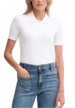 CALVIN KLEIN JEANS A - WOVEN LABEL 2X2 RIB POLO T-SHIRT ΜΠΛΟΥΖΑ ΓΥΝΑΙΚΕΙΑ WHITE
