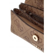 GUESS QUEENSLAND TOP HANDLE FLAP ΤΣΑΝΤΑ ΓΥΝΑΙΚΕΙΑ LATTE