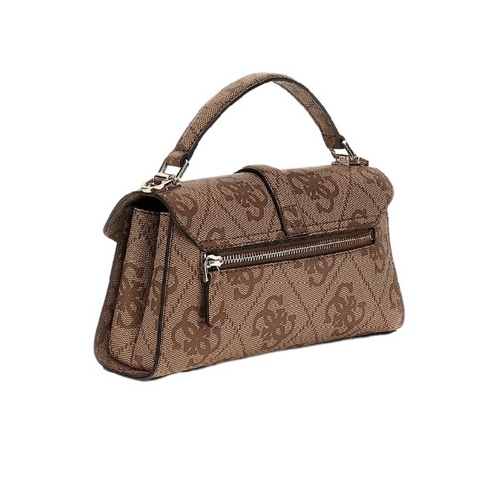 GUESS QUEENSLAND TOP HANDLE FLAP ΤΣΑΝΤΑ ΓΥΝΑΙΚΕΙΑ LATTE