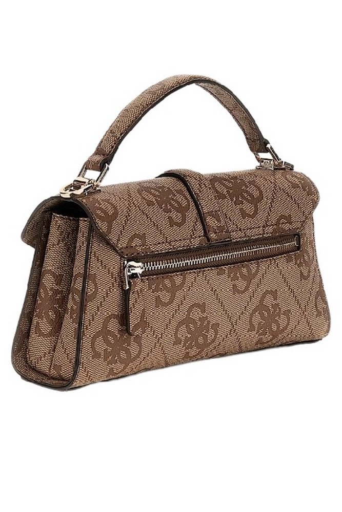 GUESS QUEENSLAND TOP HANDLE FLAP ΤΣΑΝΤΑ ΓΥΝΑΙΚΕΙΑ LATTE