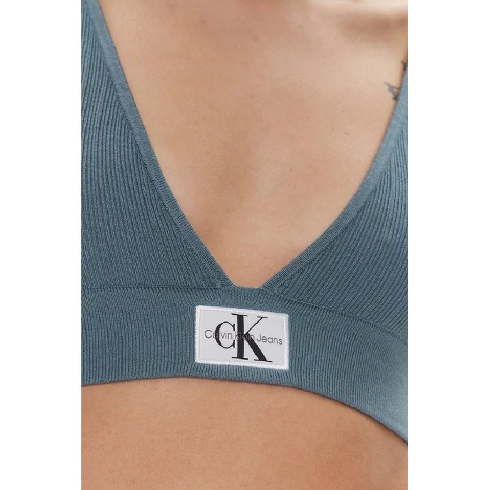 CALVIN KLEIN JEANS VARIEGATED RIB SWEATER BRALETTE ΤΟΠ ΓΥΝΑΙΚΕΙΟ GOBLIN BLUE