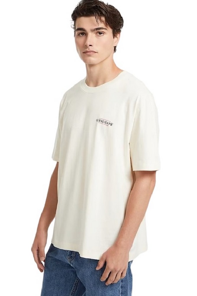 GUESS JEANS SS CN OS AMERICAN TRAD TEE T-SHIRT ΜΠΛΟΥΖΑ ΑΝΔΡΙΚΗ OFF WHITE