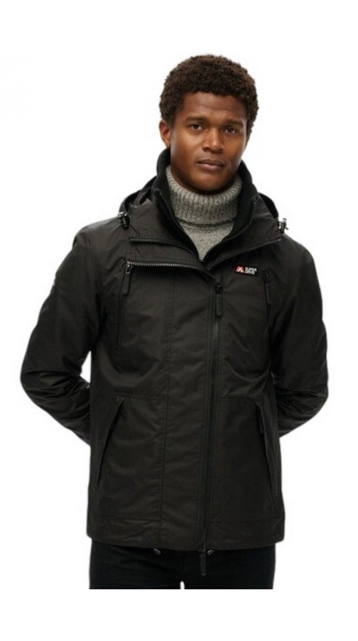 SUPERDRY D1 SDSW HOODED MTN WINDBREAKER JACKET ΜΠΟΥΦΑΝ ΑΝΔΡΙΚΟ BLACK