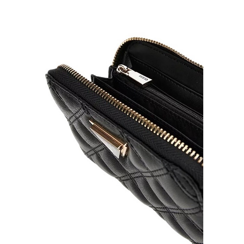 GUESS GIULLY SLG MEDIUM ZIP AROUND ΠΟΡΤΟΦΟΛΙ ΓΥΝΑΙΚΕΙΟ BLACK