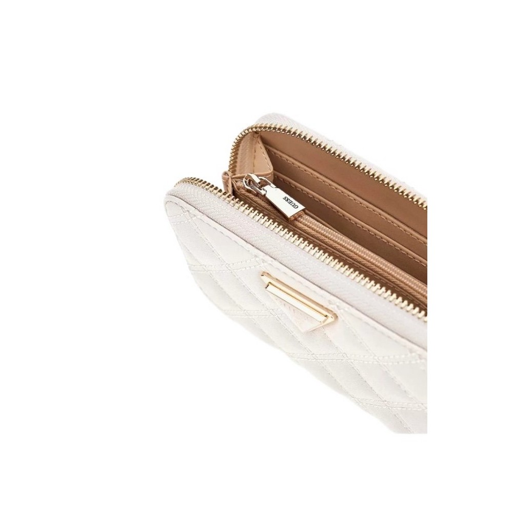 GUESS GIULLY SLG MEDIUM ZIP AROUND ΠΟΡΤΟΦΟΛΙ ΓΥΝΑΙΚΕΙΟ OFF WHITE
