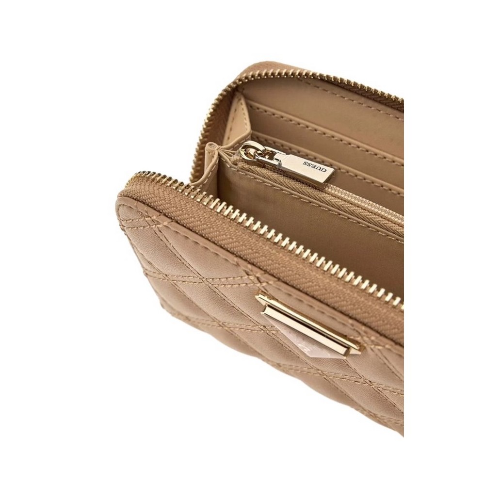 GUESS GIULLY SLG MEDIUM ZIP AROUND ΠΟΡΤΟΦΟΛΙ ΓΥΝΑΙΚΕΙΟ BEIGE