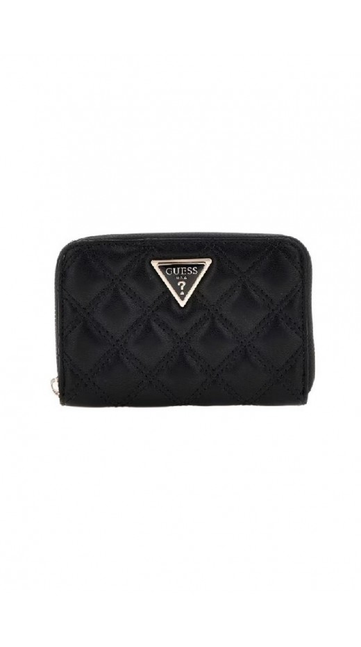GUESS GIULLY SLG MEDIUM ZIP AROUND ΠΟΡΤΟΦΟΛΙ ΓΥΝΑΙΚΕΙΟ BLACK
