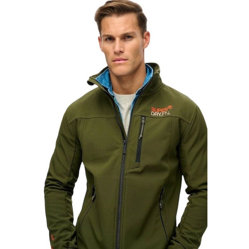SUPERDRY D2 SDCD SOFTSHELL TREKKER TRACK JACKET ΜΠΟΥΦΑΝ ΑΝΔΡΙΚΟ KHAKI