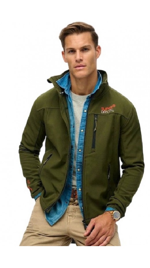 SUPERDRY D2 SDCD SOFTSHELL TREKKER TRACK JACKET ΜΠΟΥΦΑΝ ΑΝΔΡΙΚΟ KHAKI
