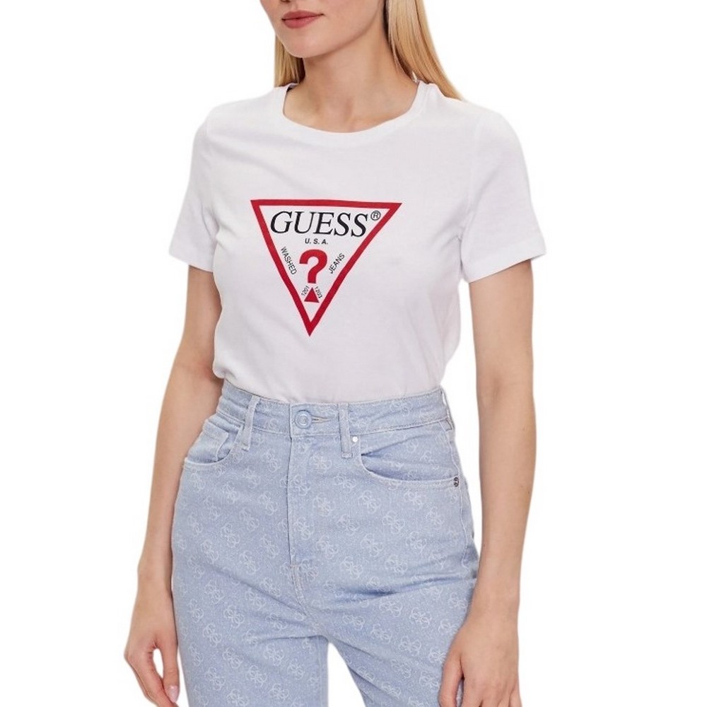 GUESS CN ORIGINAL T-SHIRT ΜΠΛΟΥΖΑ ΓΥΝΑΙΚΕΙΑ WHITE
