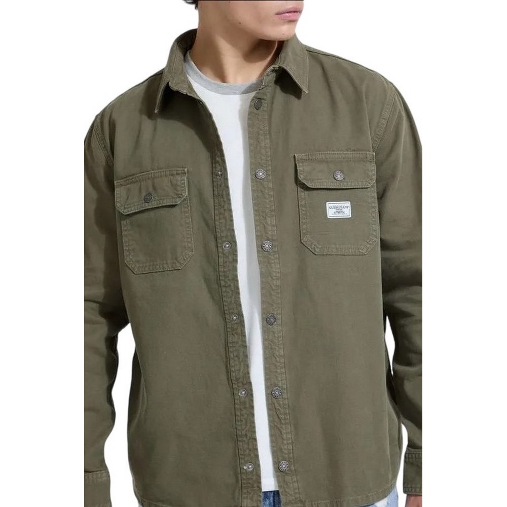 GUESS JEANS OVER LS SHACKET ΠΟΥΚΑΜΙΣΟ ΑΝΔΡΙΚΟ ΚΗΑΚΙ