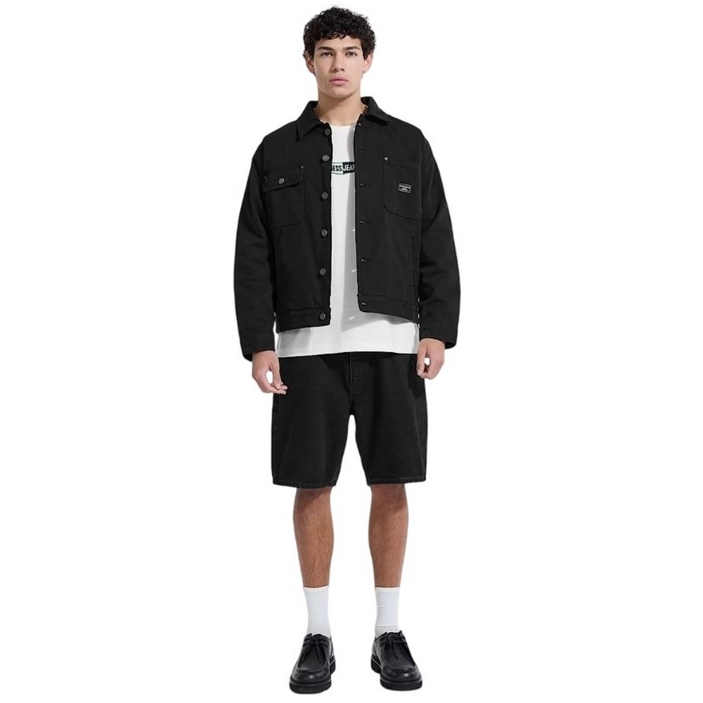 GUESS JEANS OVER LS SHACKET ΠΟΥΚΑΜΙΣΟ ΑΝΔΡΙΚΟ BLACK