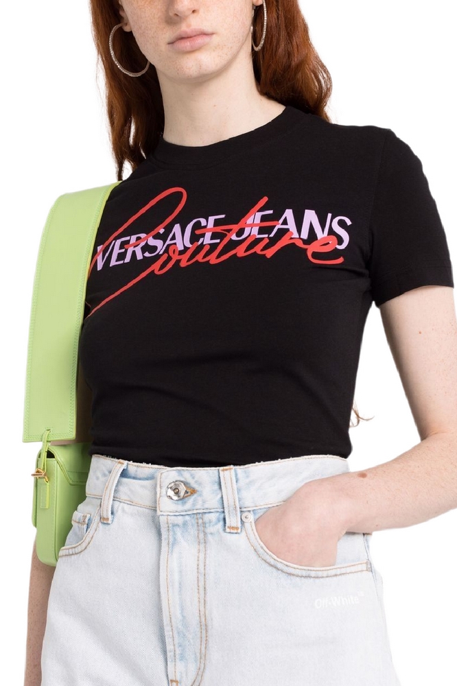 T-SHIRT PRINT LOGORUBBER ΓΥΝΑΙΚΕΙΟ VERSACE JEANS COUTURE BLACK