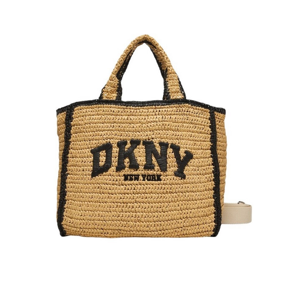 DKNY HADLEE MD TOTE R61AYR57 ΤΣΑΝΤΑ ΓΥΝΑΙΚΕΙΑ NATURAL/BLACK