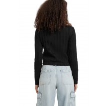 GUESS JEANS LS HALF ZIP CABLE SWTR ΜΠΛΟΥΖΑ ΠΛΕΚΤΗ ΓΥΝΑΙΚΕΙΑ BLACK