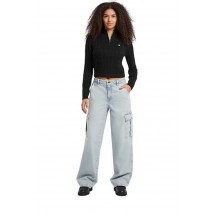 GUESS JEANS LS HALF ZIP CABLE SWTR ΜΠΛΟΥΖΑ ΠΛΕΚΤΗ ΓΥΝΑΙΚΕΙΑ BLACK