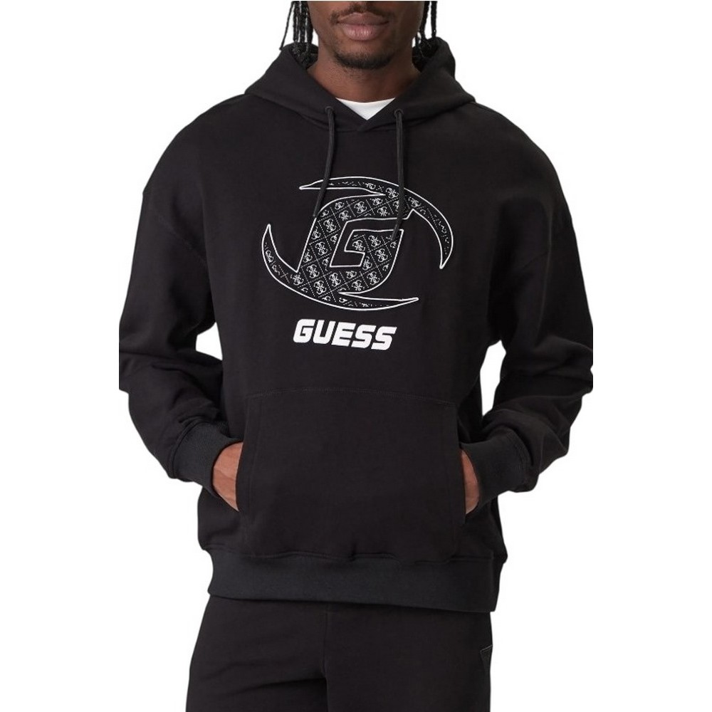 GUESS KELE HOODIE SWEATSHIRT ΦΟΥΤΕΡ ΜΠΛΟΥΖΑ ΑΝΔΡΙΚΗ BLACK