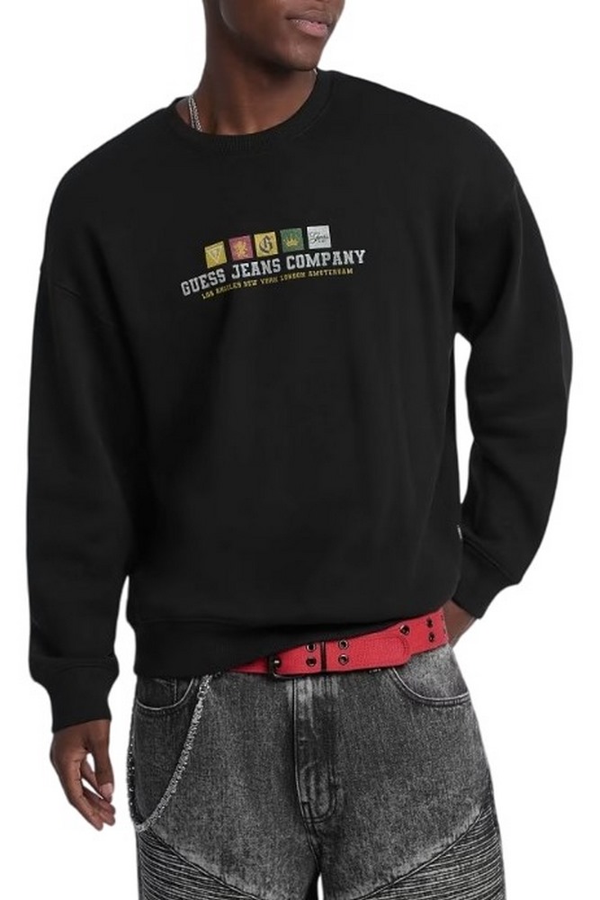 GUESS JEANS CN OS INTERNATIONAL ΦΟΥΤΕΡ ΜΠΛΟΥΖΑ ΑΝΔΡΙΚΗ BLACK