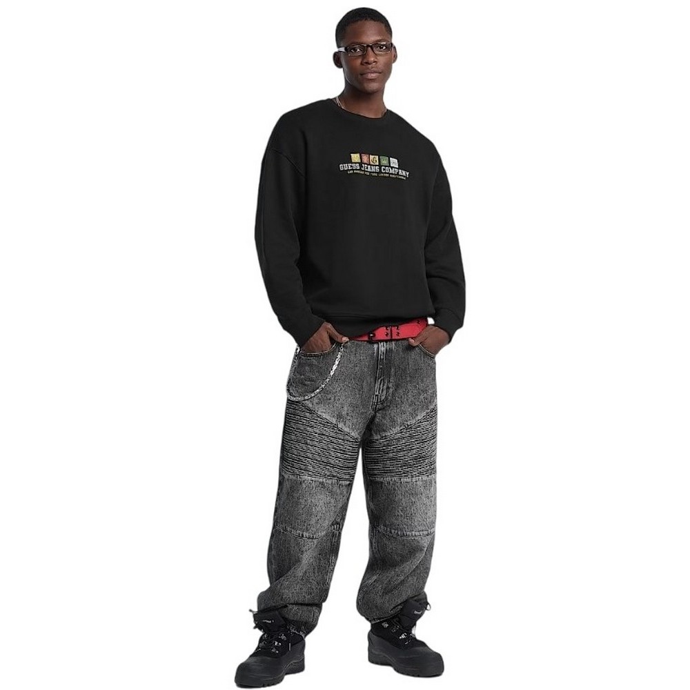 GUESS JEANS CN OS INTERNATIONAL ΦΟΥΤΕΡ ΜΠΛΟΥΖΑ ΑΝΔΡΙΚΗ BLACK