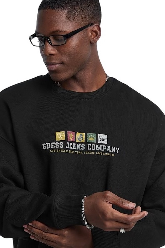 GUESS JEANS CN OS INTERNATIONAL ΦΟΥΤΕΡ ΜΠΛΟΥΖΑ ΑΝΔΡΙΚΗ BLACK