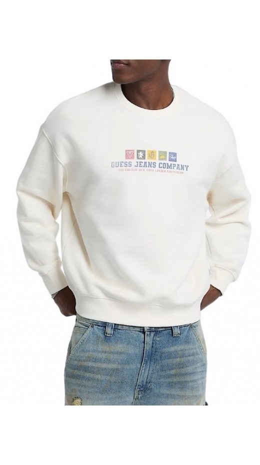 GUESS JEANS CN OS INTERNATIONAL ΦΟΥΤΕΡ ΜΠΛΟΥΖΑ ΑΝΔΡΙΚΗ OFF WHITE