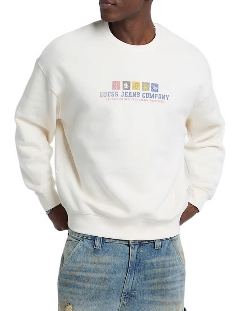 GUESS JEANS CN OS INTERNATIONAL ΦΟΥΤΕΡ ΜΠΛΟΥΖΑ ΑΝΔΡΙΚΗ OFF WHITE